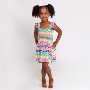 NWT Posh Peanut Smocked Flutter Sleeve Babydoll Dress